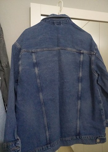 Düğmeli Gri Mavi Kadın Denim Ceket - Görsel 3