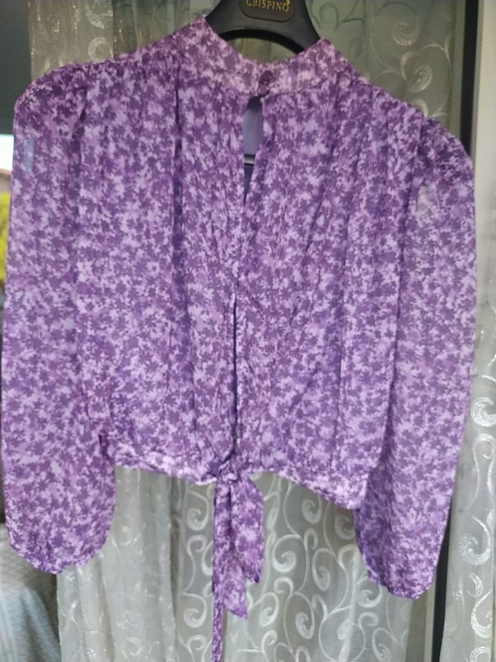 Uzun Kollu Mor Bohem Bluz - Görsel 2