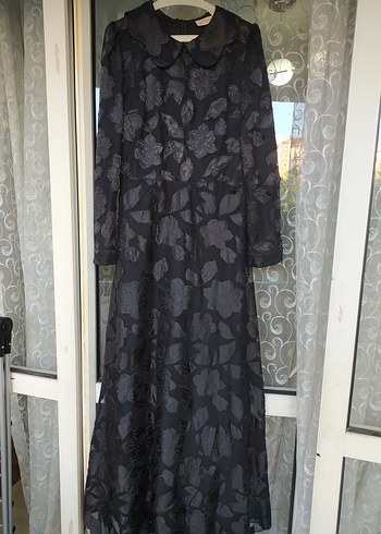 Siyah Uzun Kollu Gotik Kadın Elbise - Görsel 3