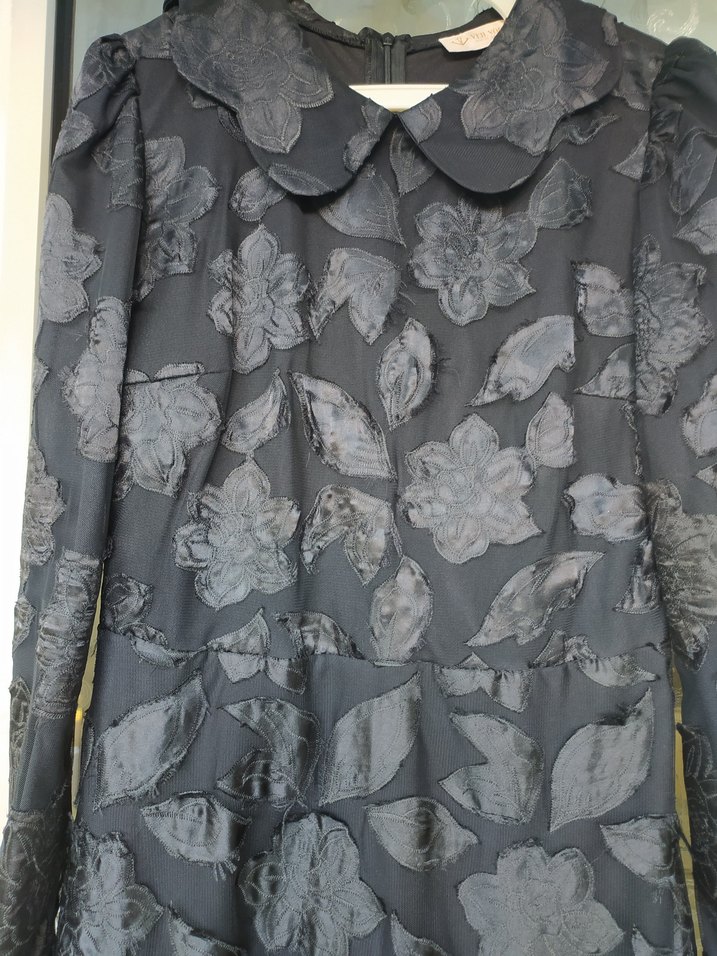 Siyah Uzun Kollu Gotik Kadın Elbise - Görsel 2