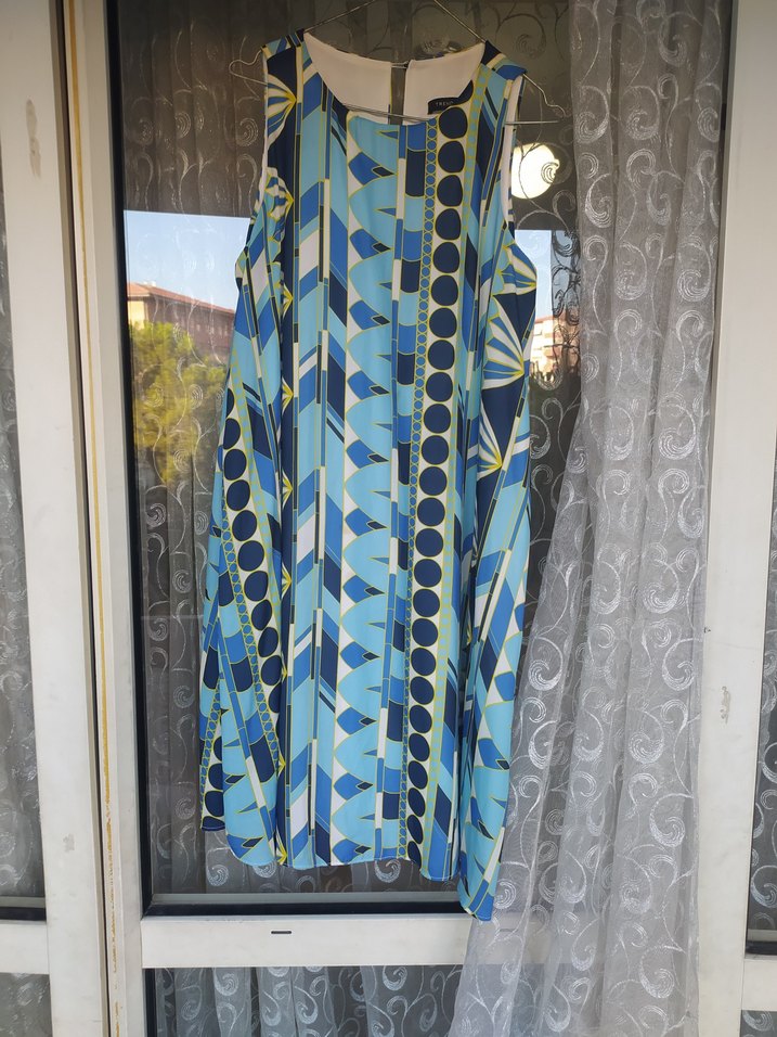 Mavi Desenli Bohem Hamile Tunik - Görsel 2