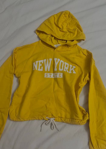 Sarı Kapüşonlu Çocuk Sweatshirt