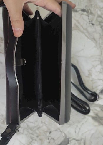 Klasik Siyah Deri Kadın Çanta - Görsel 3