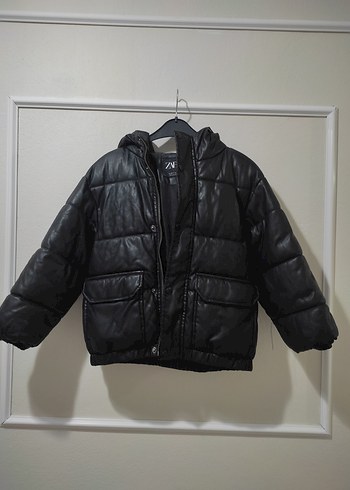 Zara Siyah Deri Fermuarlı Ceket - Görsel 2