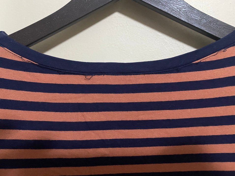 Düğmeli Çizgili Kısa Kollu Tişört - Görsel 4