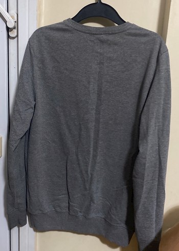 Gri Deri Detaylı Kadın Sweatshirt - Görsel 5