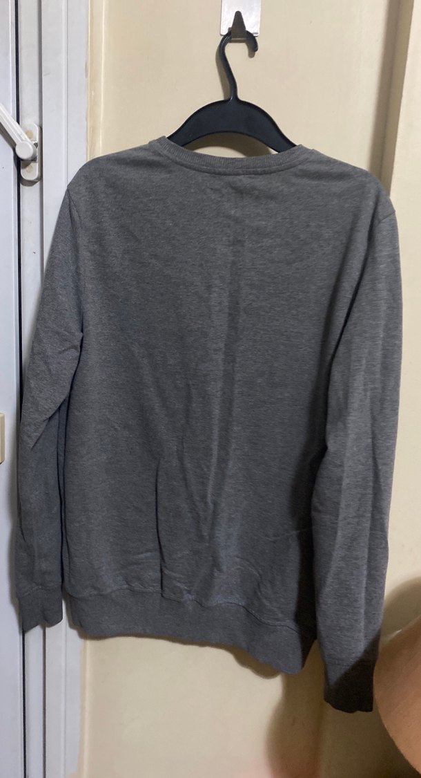 Gri Deri Detaylı Kadın Sweatshirt - Görsel 5