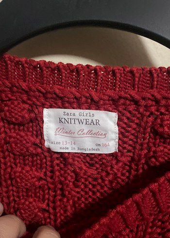 Koyu Kırmızı Örgü Bohem Kadın Kazak - Görsel 3