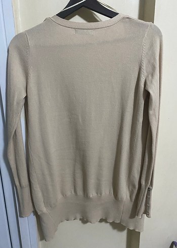 Bej Midi Kadın Düğmeli Hırka - Görsel 3