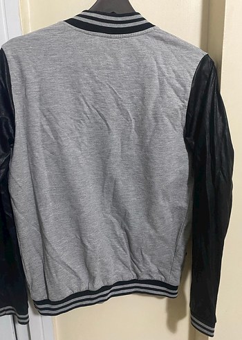 Gri Düğmeli Kadın Sweatshirt Ceket - Görsel 2