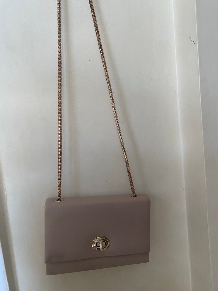 Bej Deri Kadın Çanta, Modern Klasik - Görsel 4