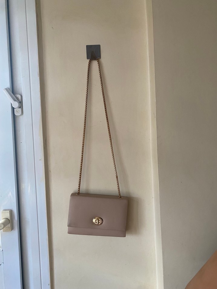 Bej Deri Kadın Çanta, Modern Klasik - Görsel 5