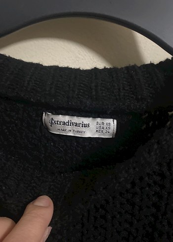 Gri ve Siyah Örgü Kadın Kazak - Görsel 3