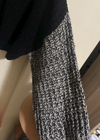 Gri ve Siyah Örgü Kadın Kazak - Görsel 6