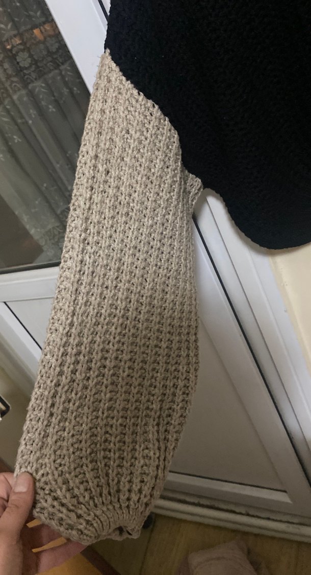 Gri ve Siyah Örgü Kadın Kazak - Görsel 5