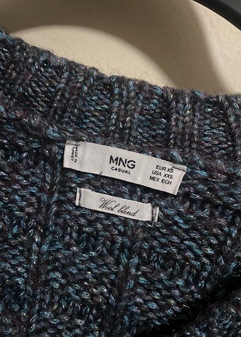 Gri V Yaka Örgü Kadın Kazak - Görsel 2