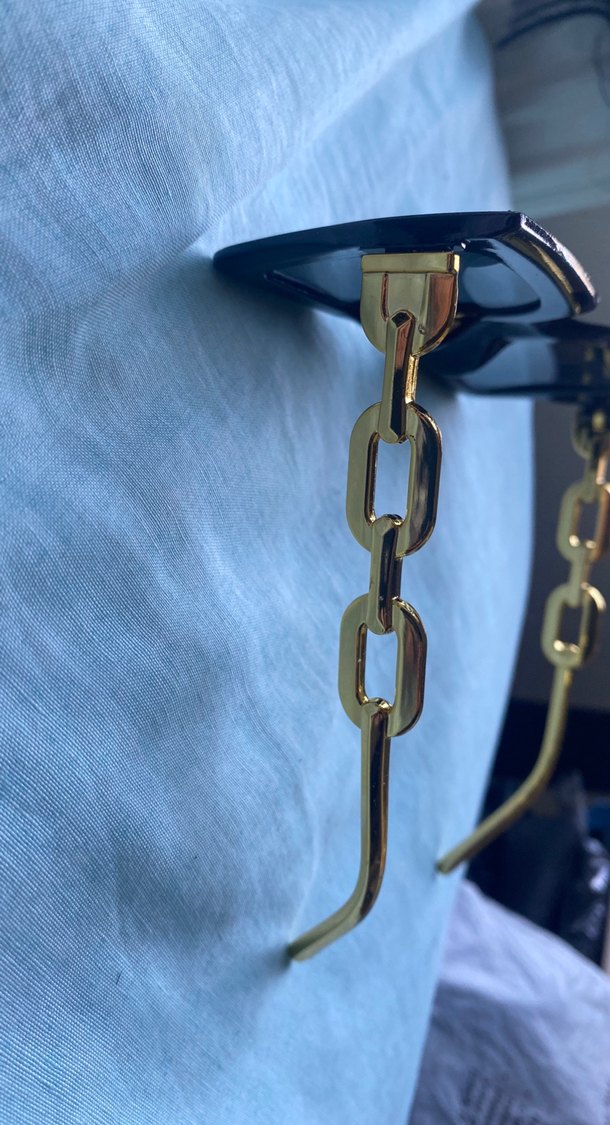 Zincir Detaylı Siyah Gotik Kadın Gözlük - Görsel 2