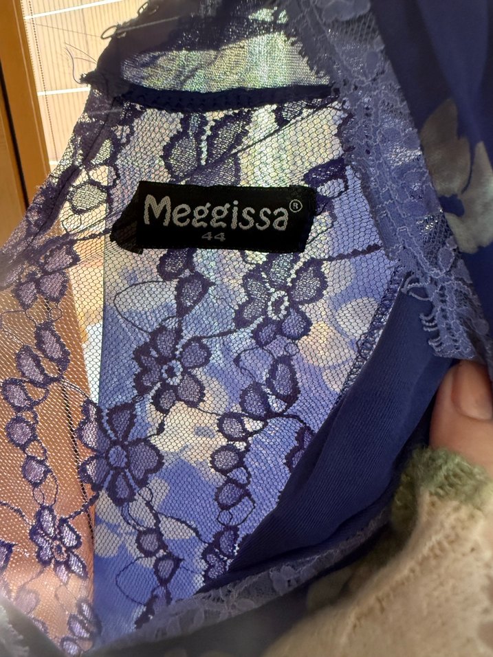 Mavi Bağlama Desenli Bohem Kısa Kadın Elbise - Görsel 2