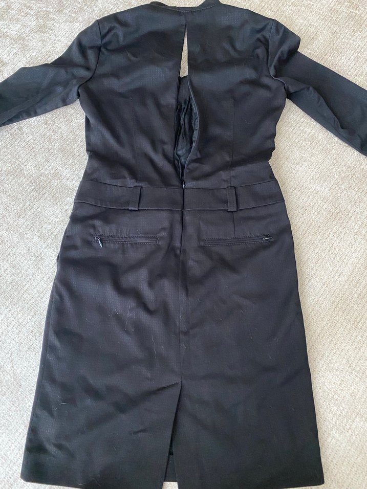 Uzun Kollu Siyah Ofis Elbisesi - Görsel 2