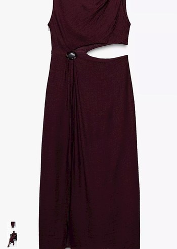 Zara Zara Dekolte Detaylı Midi Elbise