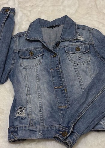 Zara Düğmeli Kadın Mavi Denim Ceket