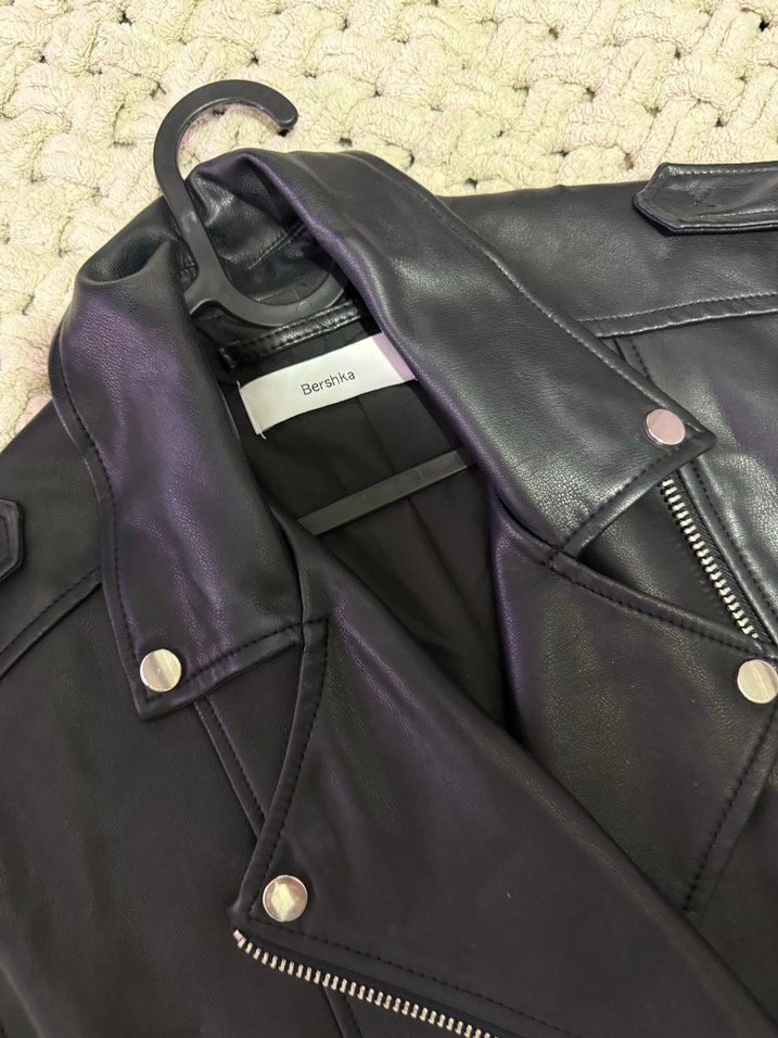 Bershka Deri Kolsuz Biker Yelek - Görsel 2