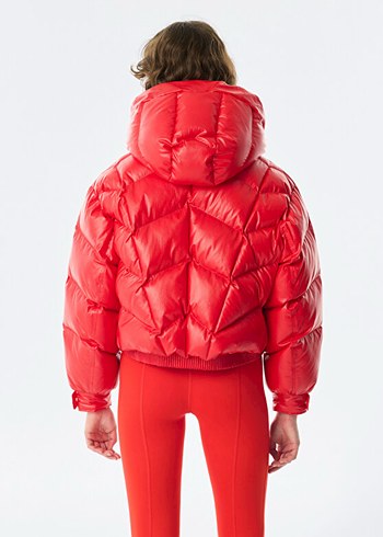 TWİST Parlak Kırmızı Mini Şişme Kadın Kışlık Mont - Görsel 2