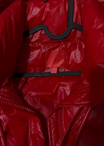 TWİST Parlak Kırmızı Mini Şişme Kadın Kışlık Mont - Görsel 4