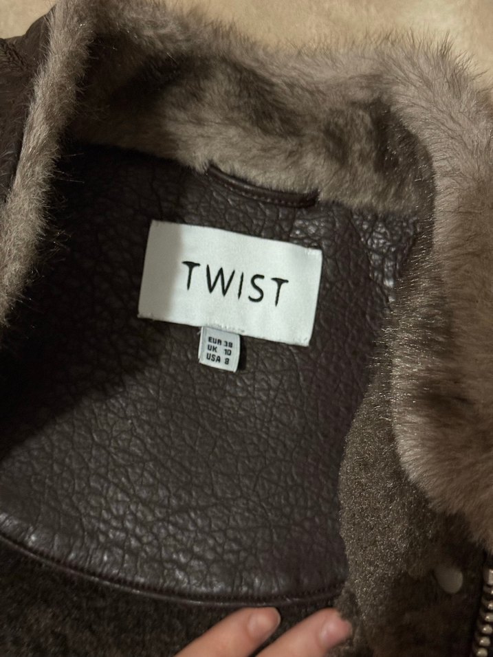TWİST Kahverengi Kürklü Kadın Deri Ceket - Görsel 3