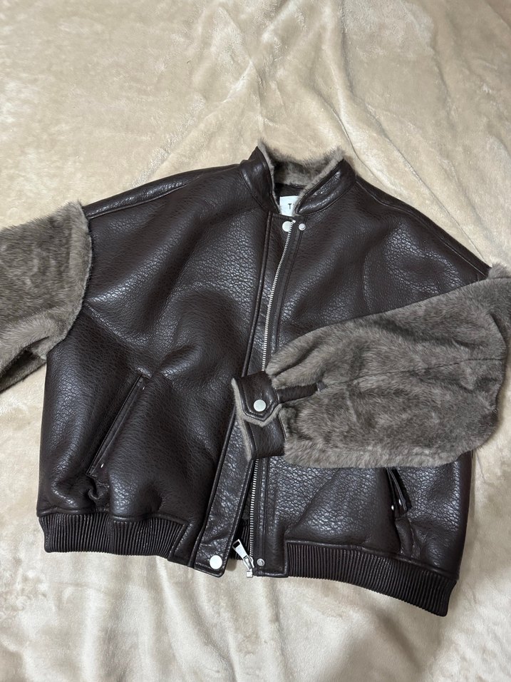 TWİST Kahverengi Kürklü Kadın Deri Ceket - Görsel 2