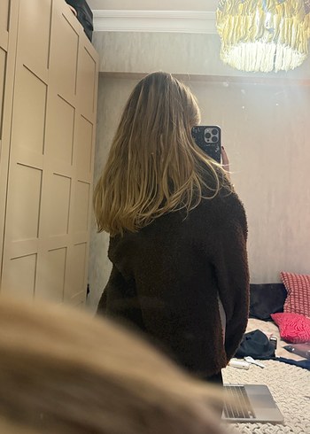 Kahverengi Tüylü Kadın Ceket - Görsel 4