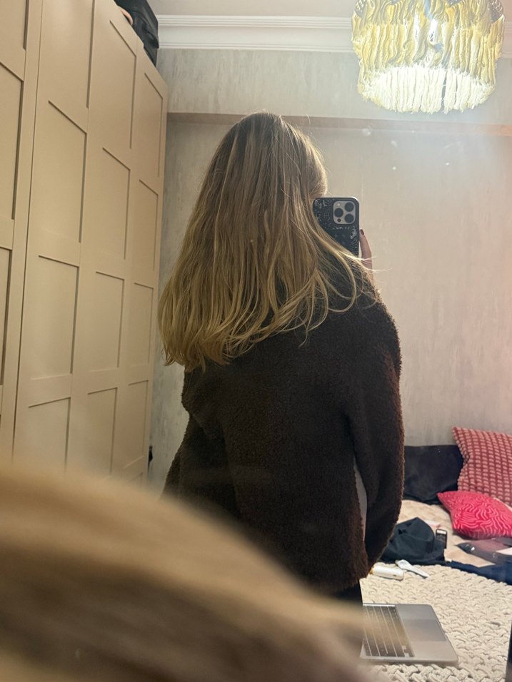 Kahverengi Tüylü Kadın Ceket - Görsel 4