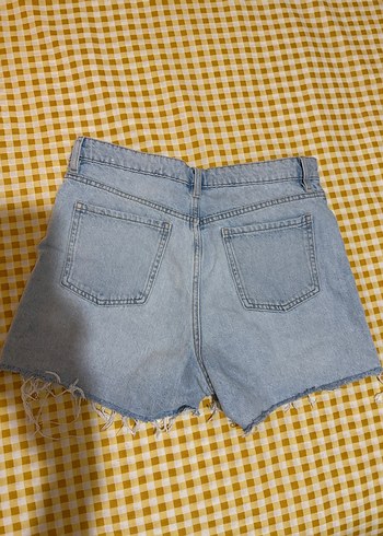 Düğmeli Mavi Mini Denim Şort - Görsel 2