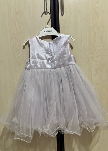 Mor Çiçek Detaylı Klasik Kız Elbisesi - Görsel 2