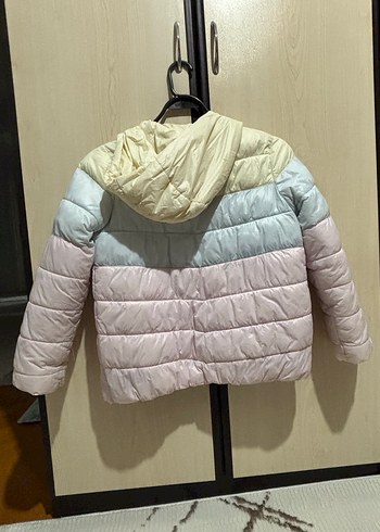 Kız Çocuk Pastel Renkli Düğmeli Mont - Görsel 2