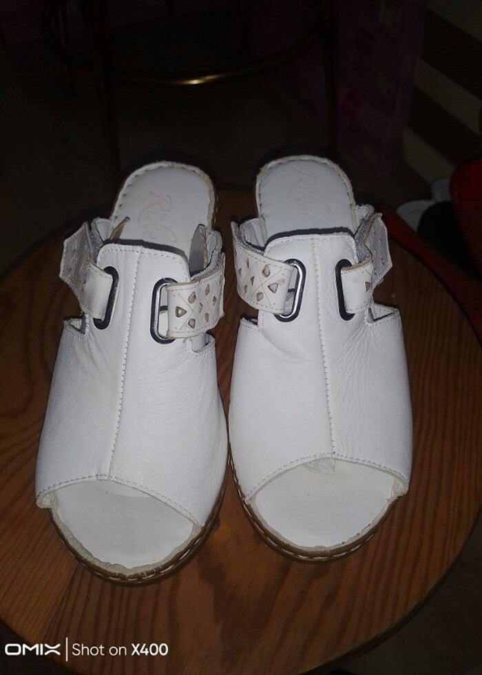 Gerçek deri cırt cırtlı yumuşacık beyaz platform ayakkabı  - Görsel 2