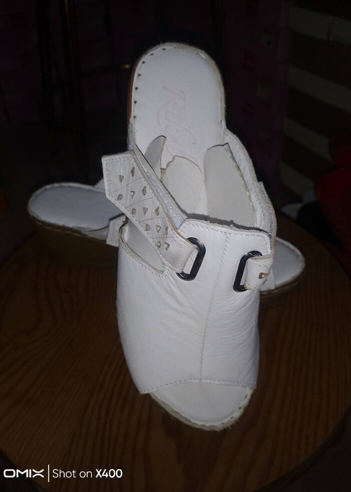 Gerçek deri cırt cırtlı yumuşacık beyaz platform ayakkabı - Görsel 3