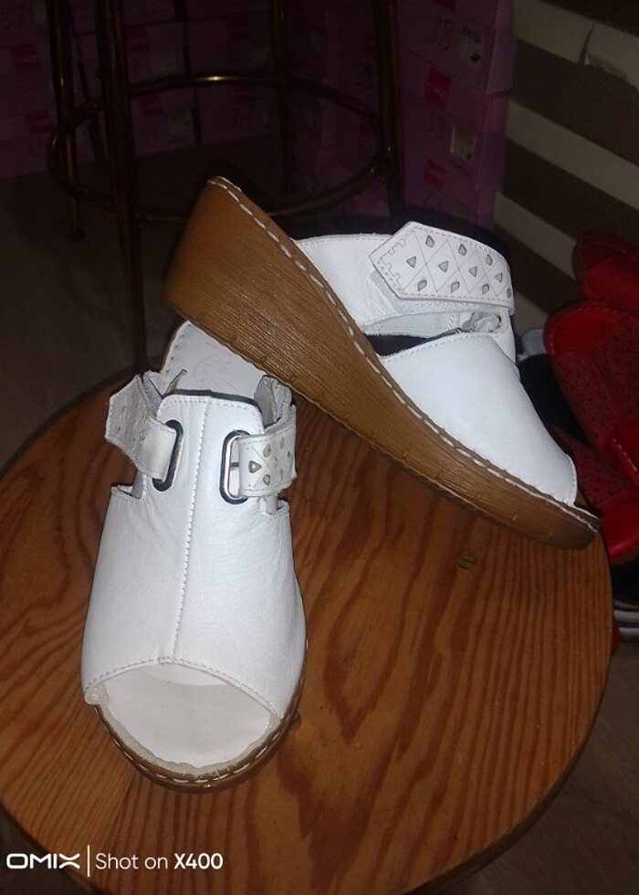 Gerçek deri cırt cırtlı yumuşacık beyaz platform ayakkabı - Görsel 2