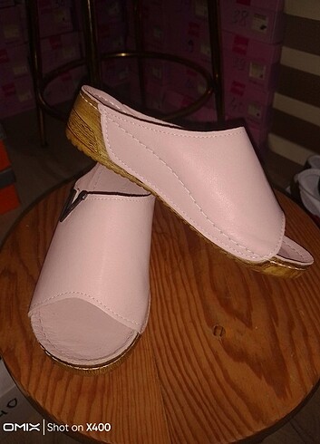 Gerçek deri pudra pembesi platform ayakkabı - Görsel 2