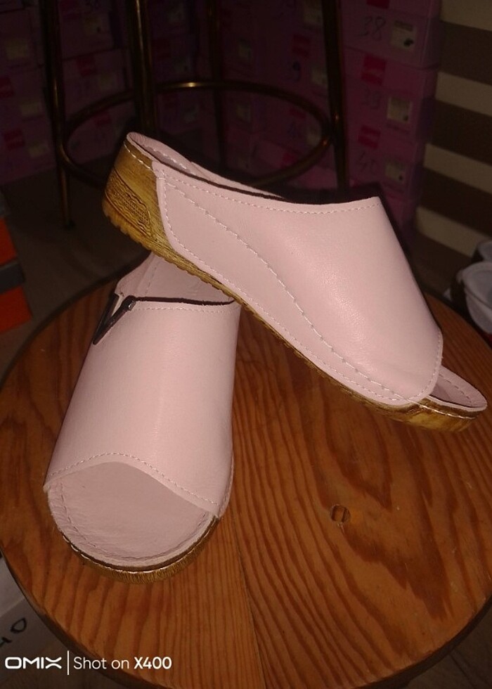 Gerçek deri pudra pembesi platform ayakkabı - Görsel 2