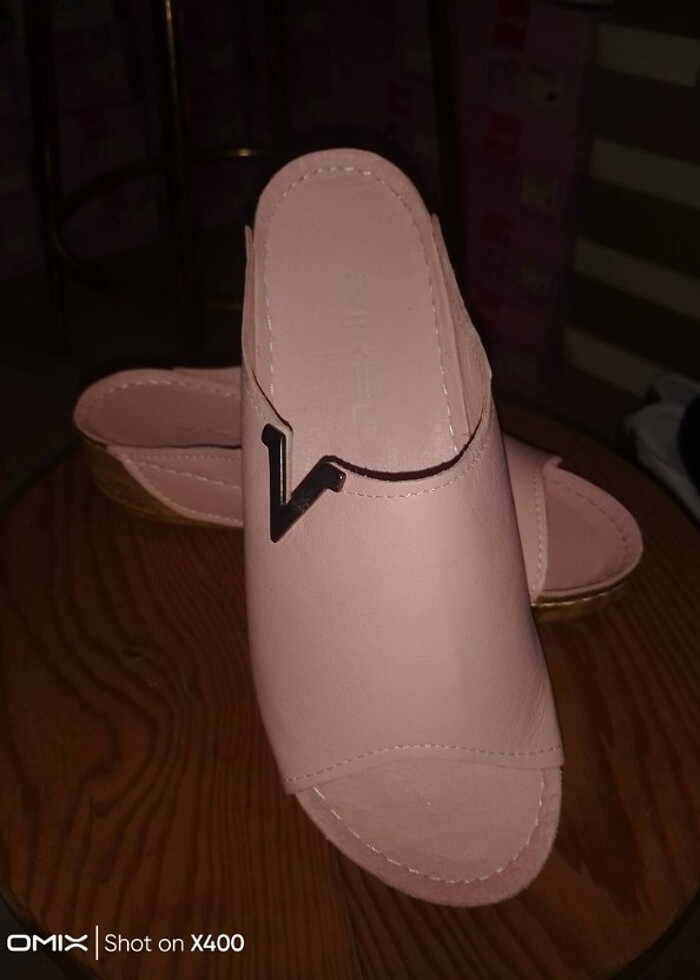 Gerçek deri pudra pembesi platform ayakkabı - Görsel 3