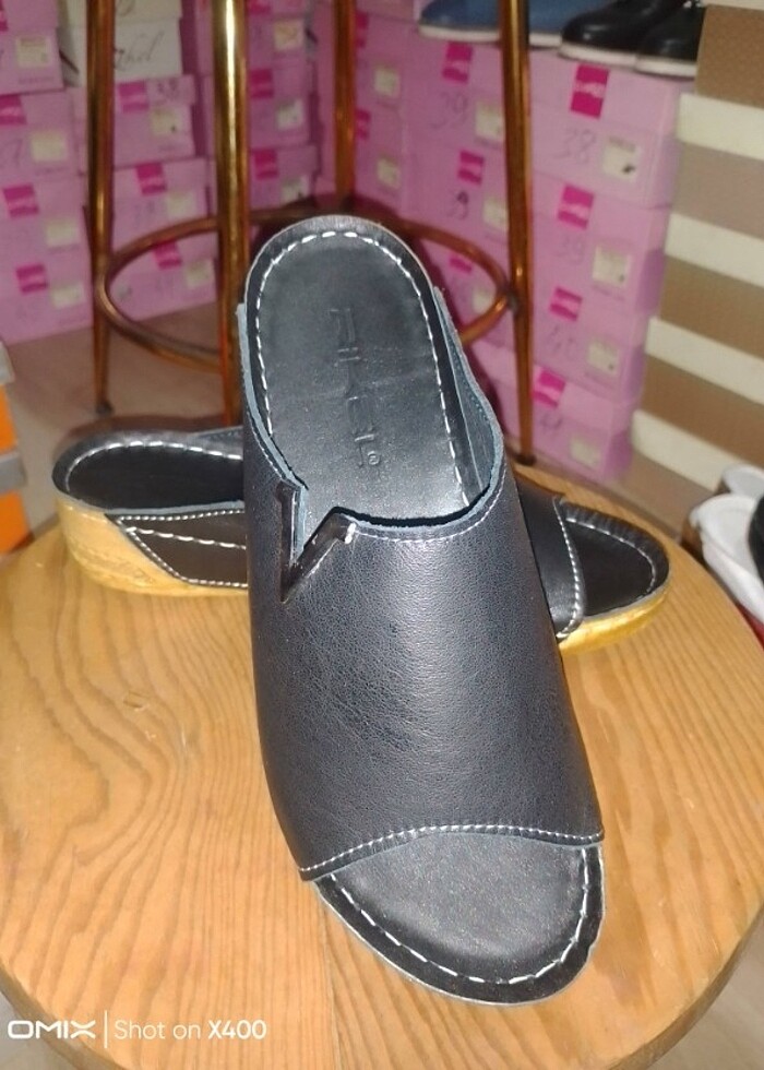 Gerçek deri siyah platform ayakkabı - Görsel 3