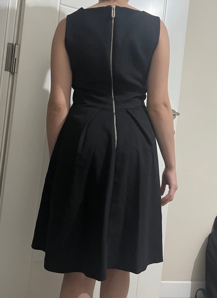 Siyah Pilili Midi Kadın Elbise - Görsel 3