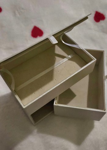 Beyaz Ahşap Makyaj Organizer Kutusu - Görsel 2