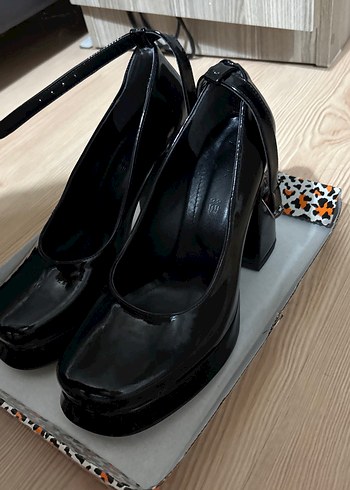 Siyah Platform Topuklu Kadın Ayakkabı 40 Numara - Görsel 2