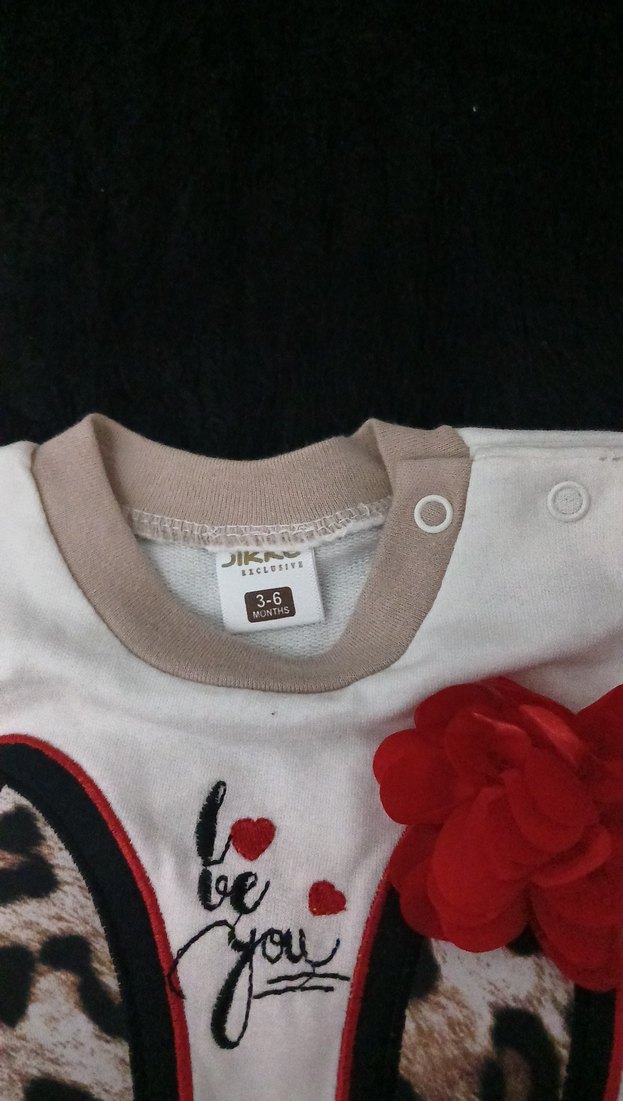 Uzun Kollu Beyaz Bebek Body Çiçek Detaylı - Görsel 2