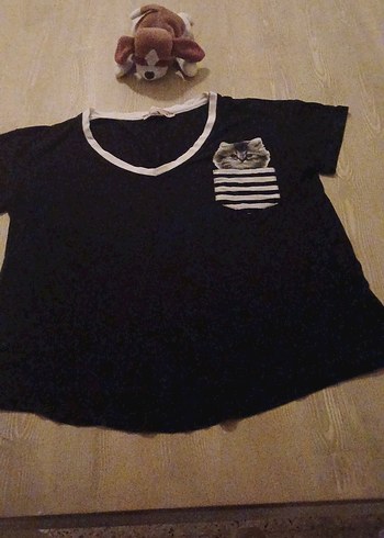 Gri Desenli Rahat Pamuklu Hamile Tişörtü - Görsel 2