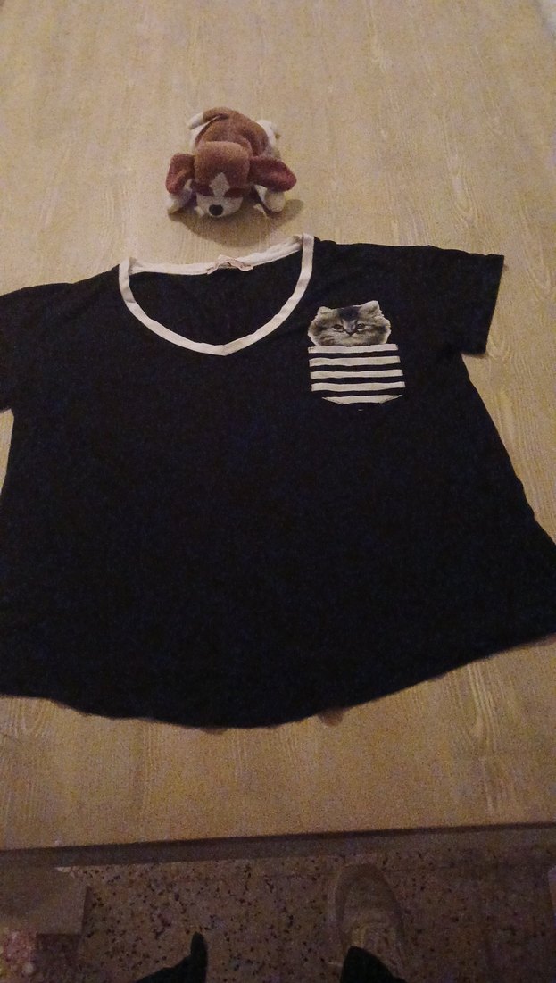 Gri Desenli Rahat Pamuklu Hamile Tişörtü - Görsel 2