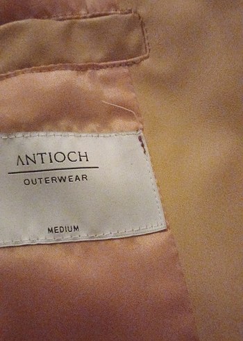 Bej Kadın Deri Fermuarlı Ceket - Görsel 2