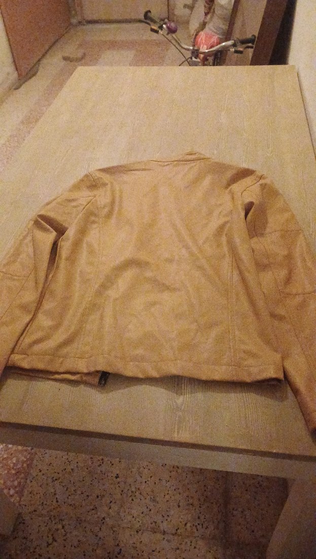 Bej Kadın Deri Fermuarlı Ceket - Görsel 4